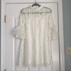 White Lace Mini Dress